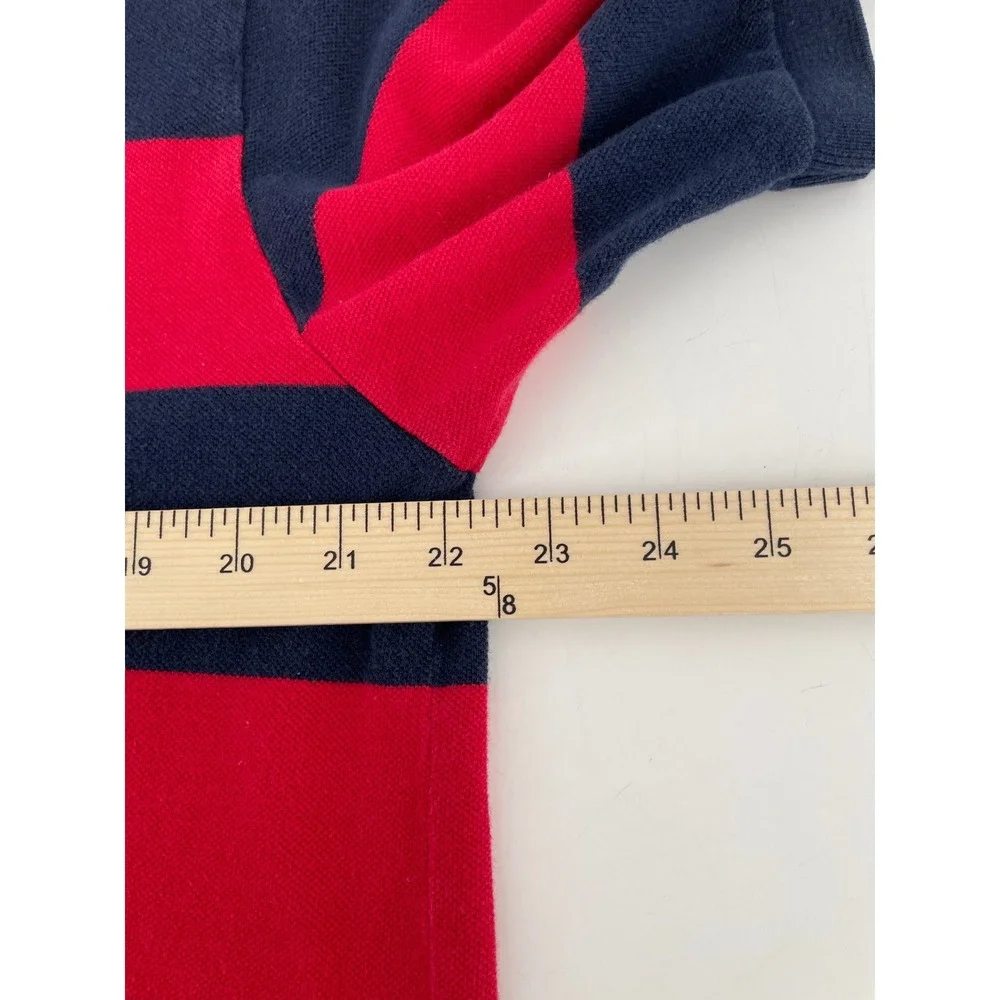 Polo Ralph Lauren Polo Shirt Men XL Red Blue Rugby Stripe Y2K Americana Preppy
